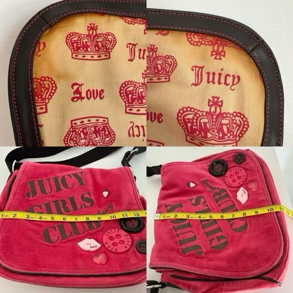 Y2K Juicy Couture Rare Vintage Pink Large Crossbody - Picture 8 of 16